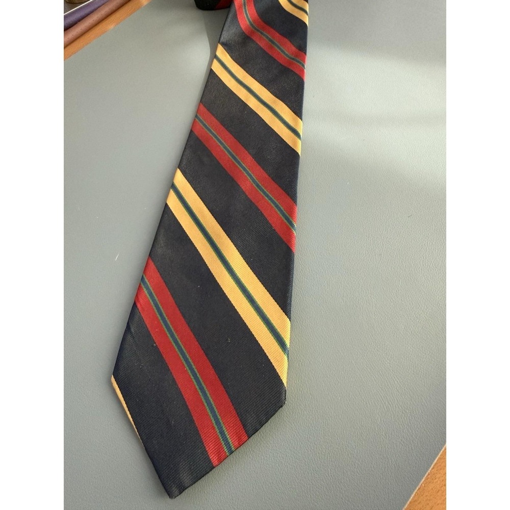 Vintage 90s Austin Reed London England Preppy Stripped Tie 100% Italian Silk
